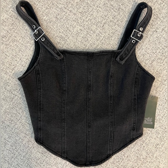 Wild Fable Black Denim Corset Top - Picture 7 of 7